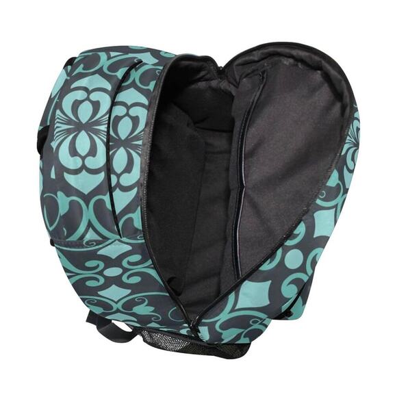 Bolaz Large Backpack Lightweight Shoulder Bag Unisex Teal Turquoise Floral‎ - Picture 4 of 9